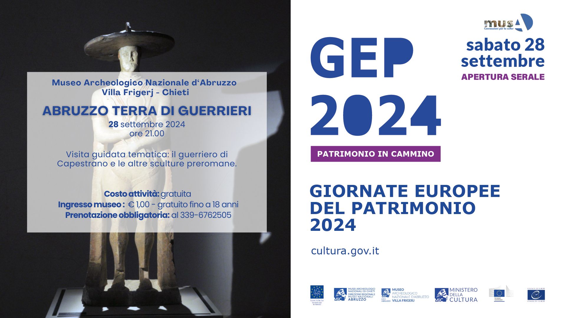 GEP 2024 - Apertura serale del Museo archeologico nazionale d'Abruzzo Villa Frigerj